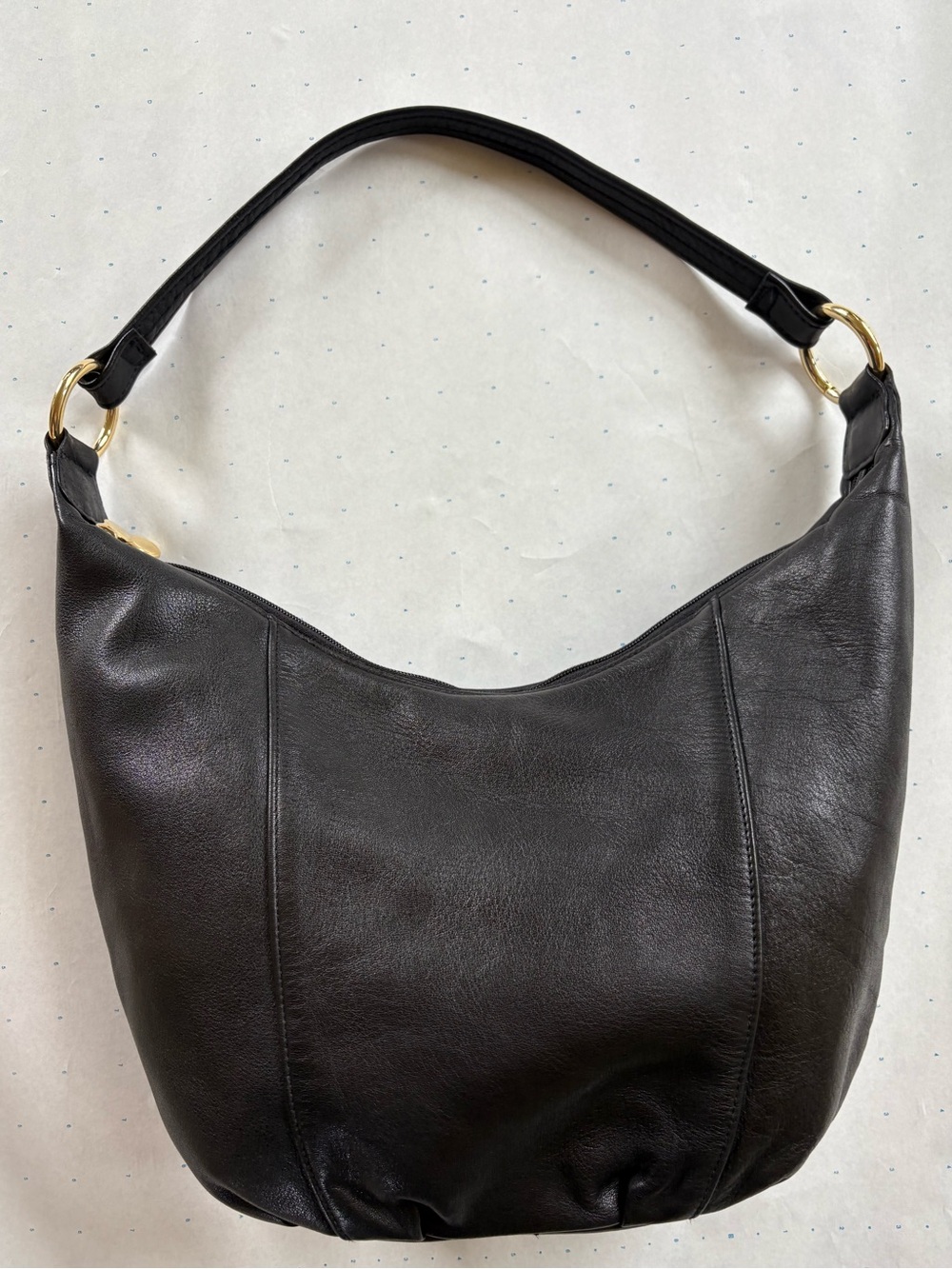 Tignanello - Black Leather Hobo with Gold Hardware